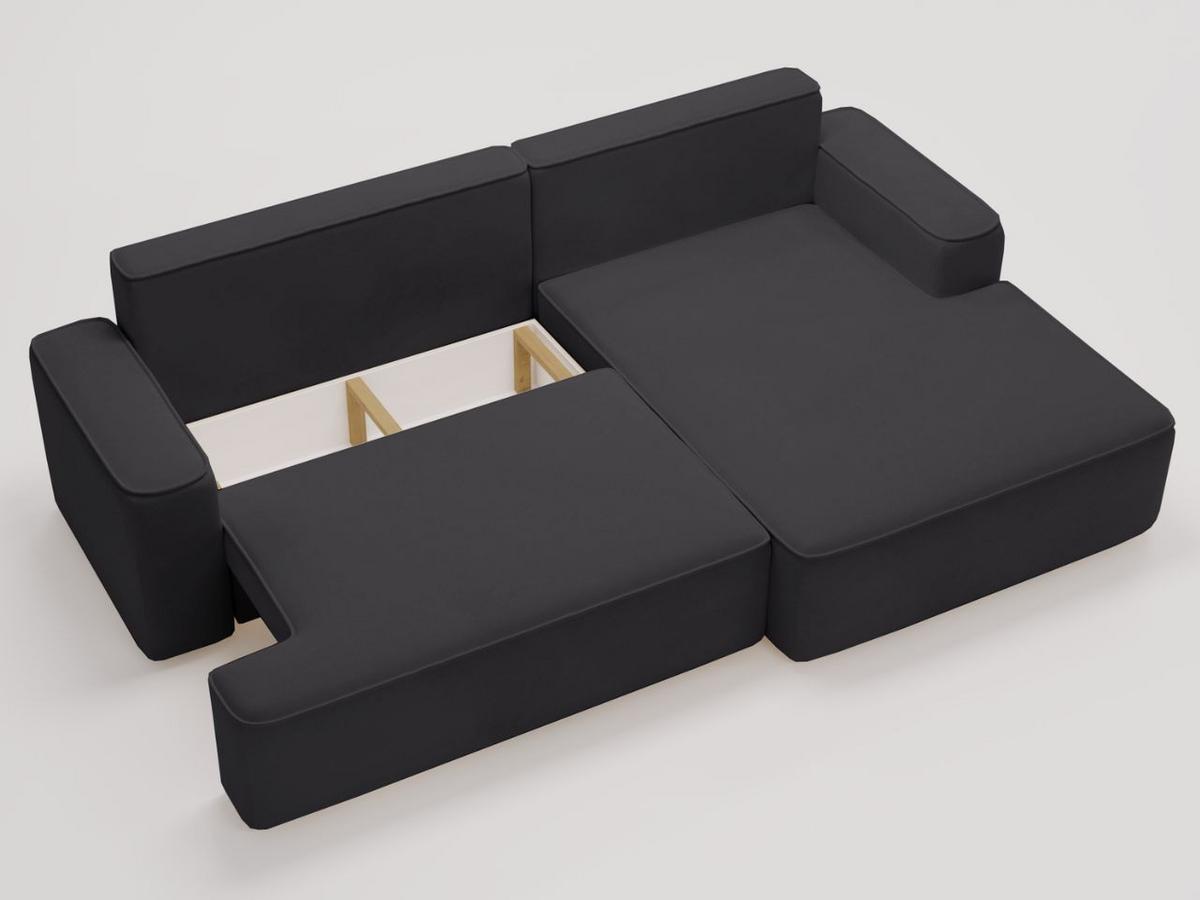 ECKSOFA California Schwarz Rechts - Schwarz, Holz/Textil (270/165cm) - Graingold