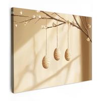 LEINWANDBILD Beige - Osterkuchen - Eier Wandbild 40x30 cm - Beige, Textil (40/30cm) - MuchoWow