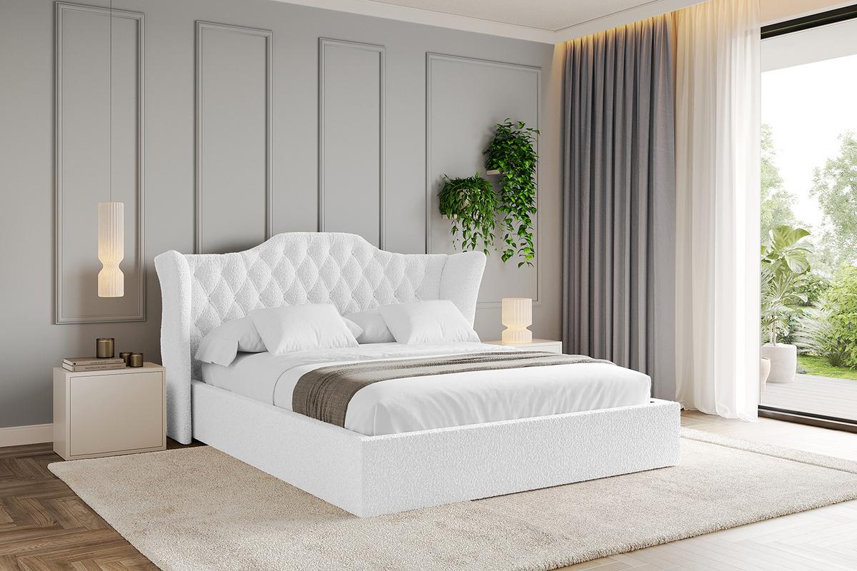 POLSTERBETT mit Bettkasten und Lattenrost, Boxbett ohne Matratze - ZORAN 140x200 Weiß - Weiß, Holzwerkstoff/Textil (140/200cm) - ALTDECOR