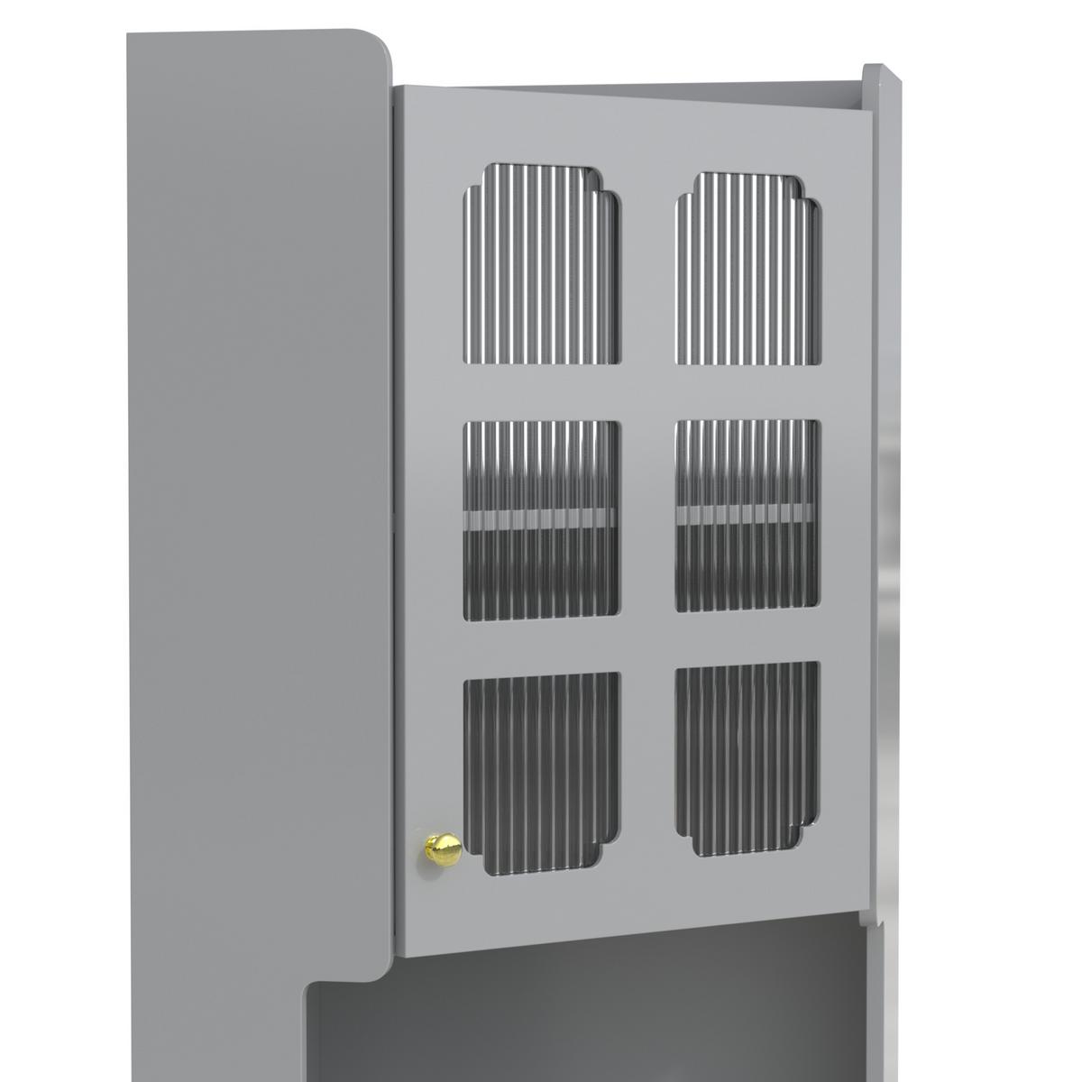ECKSCHRANK in Grau lackiert mit App-LED-Beleuchtung - Grau, Holzwerkstoff (63/158/45cm) - Urban Meuble