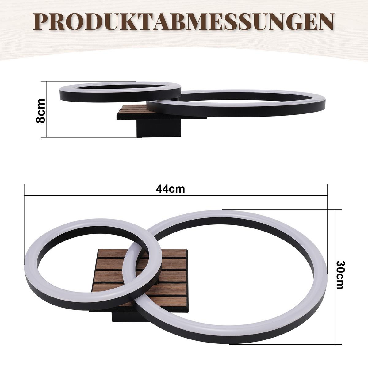 LED DECKENLEUCHTE Bexalin 44/30/8 cm - Schwarz, Kunststoff/Metall (44/30/8cm) - ZMH