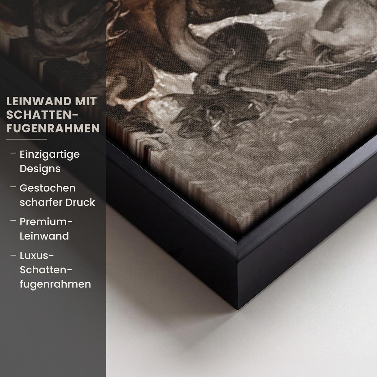 LEINWAND Bilder mit Rahmen - Gold - Lippen - Kunst - Gold - Luxus - Abstrakt - 40x60 - Kupferfarben, Textil (40/60cm) - MuchoWow