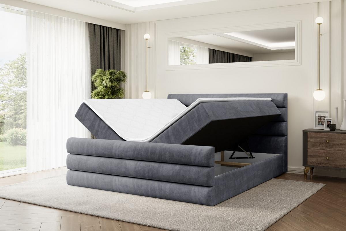 BOXBETT CELESTIA-Z - 180x200 cm - H4 - Dunkelgrau - Dunkelgrau, Holzwerkstoff (180/200cm) - ALTDECOR