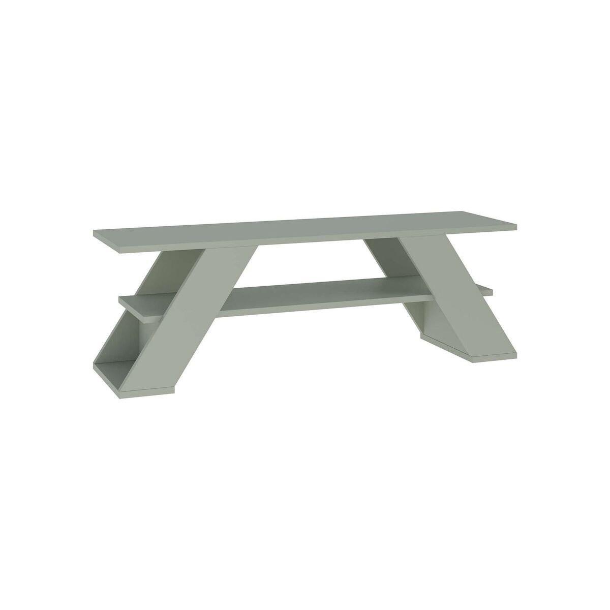 TV-MÖBEL 3 Regale L120 cm - Farfalla - Grün, Holzwerkstoff (33.5/40/120cm) - Calicosy