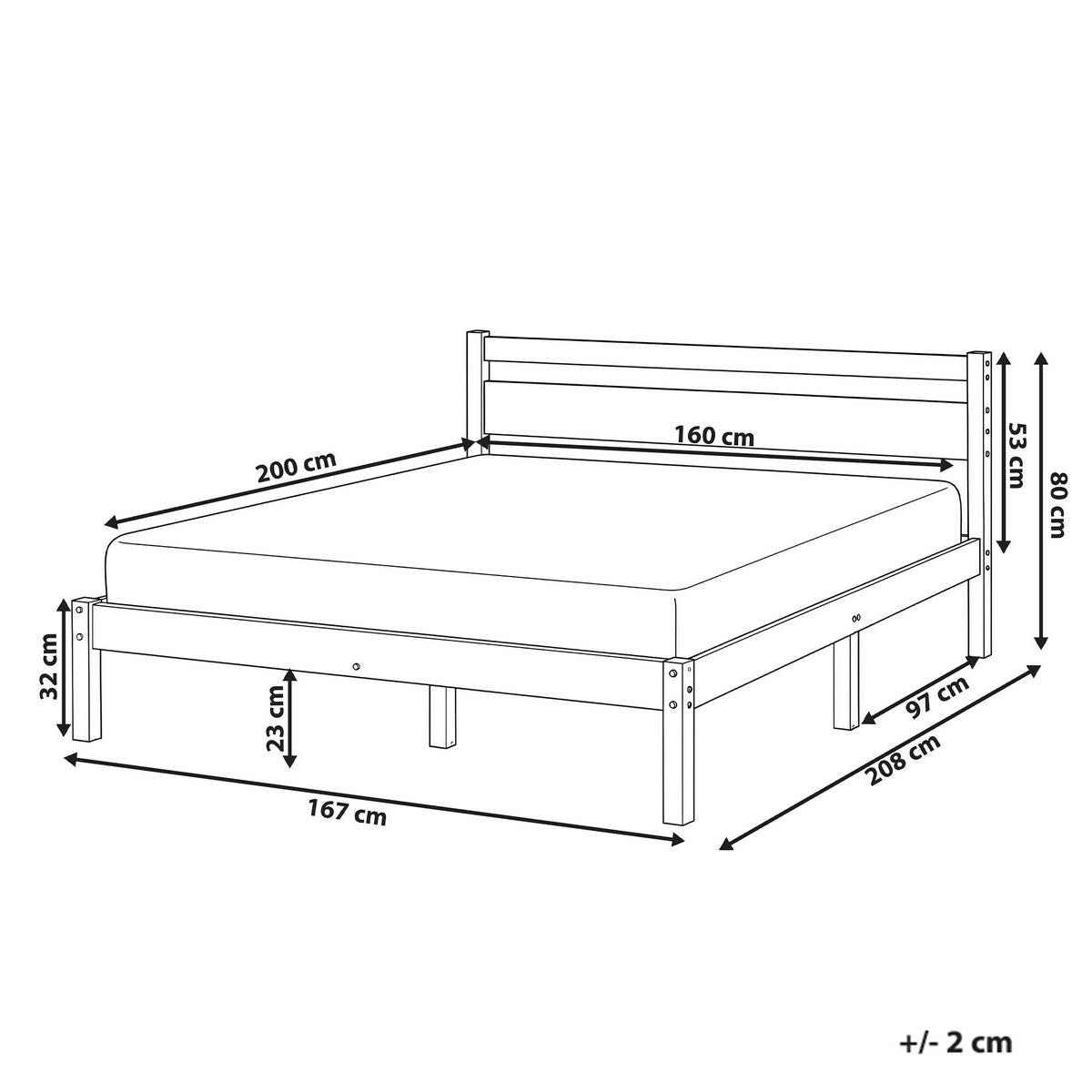 BETT mit Lattenrost 160/200 Kiefernholz Hellbraun Mercurer - Hellbraun/Braun, Holz (160/200cm) - Beliani