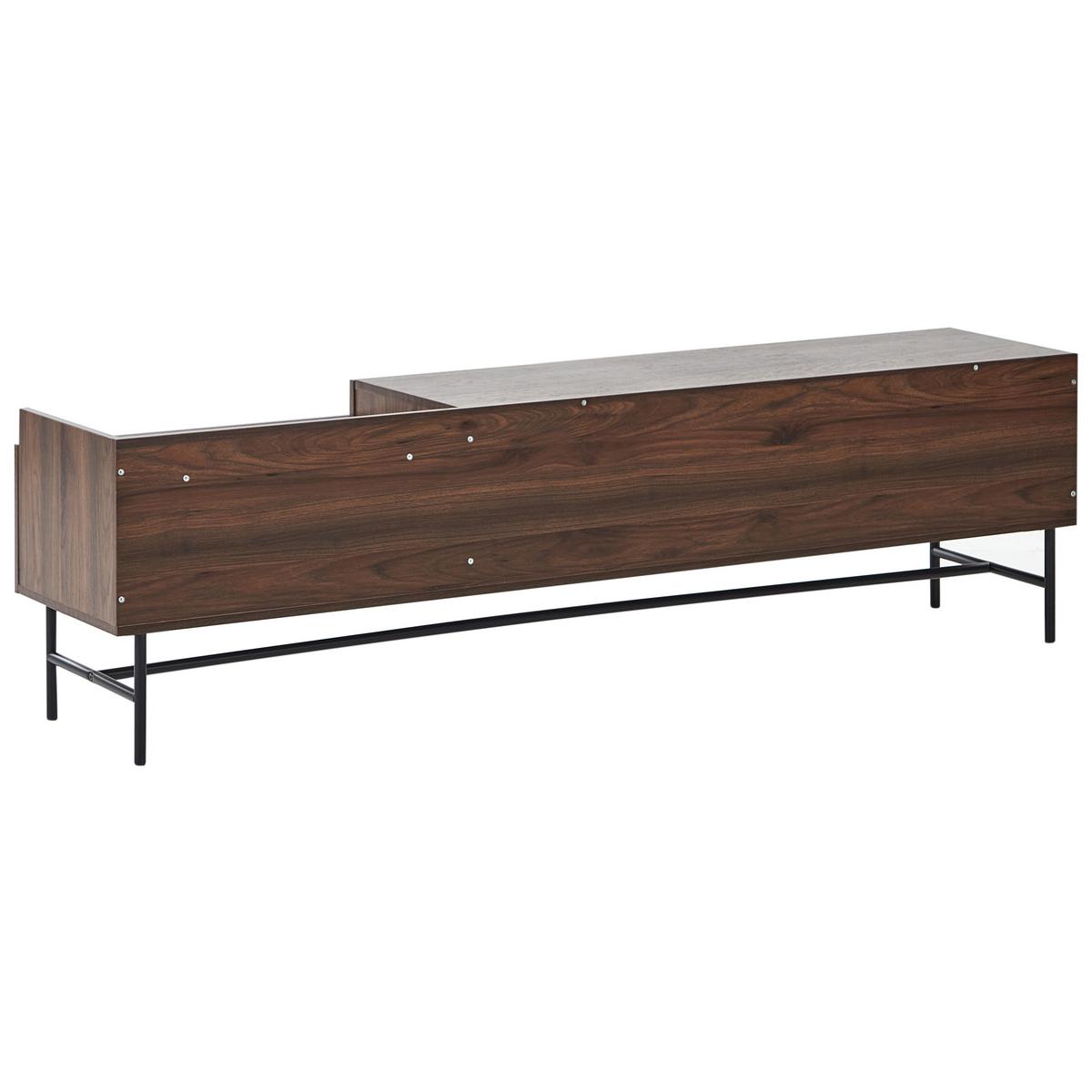 TV-MÖBEL Dunkler Holzfarbton/Schwarz Lismore - Dunkelbraun/Schwarz, Holzwerkstoff (180/50/40cm) - Beliani
