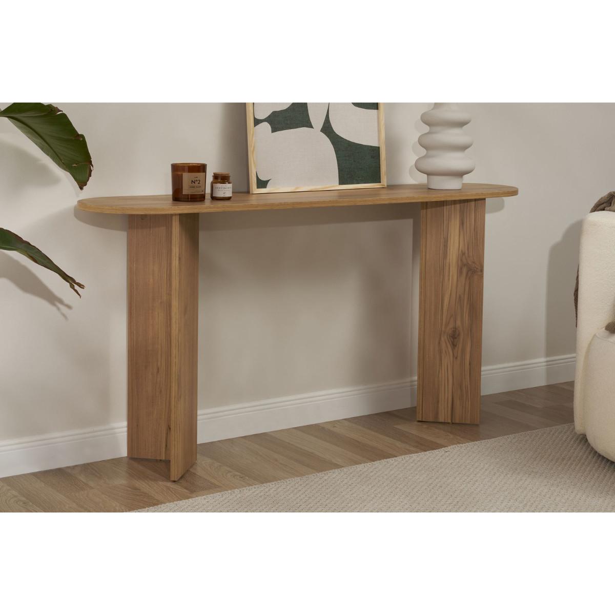 KONSOLE mit zwei Beinen SIRA 150/35/75 cm - Eichefarben, Holzwerkstoff (46/35/75cm) - Calicosy