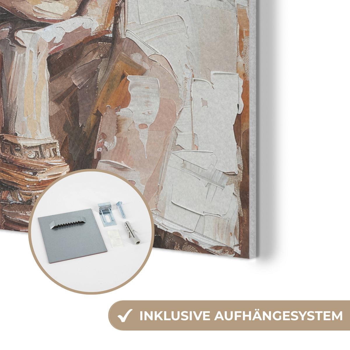 AKUSTIKBILD Frau - Lackierung - Porträt - Modern Akustikpaneele 90x90 cm - Altrosa, Kunststoff (90/90/0.9cm) - MuchoWow