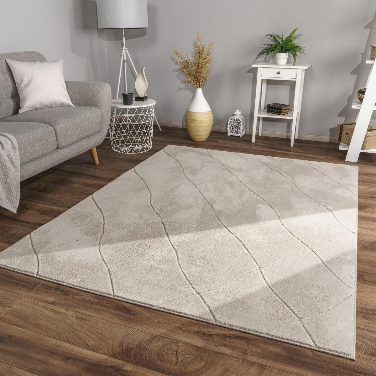 FLACHWEBETEPPICH Skandinavisch Creme 60 x 100 cm - Champagner, Kunststoff (60/100cm) - TT Home