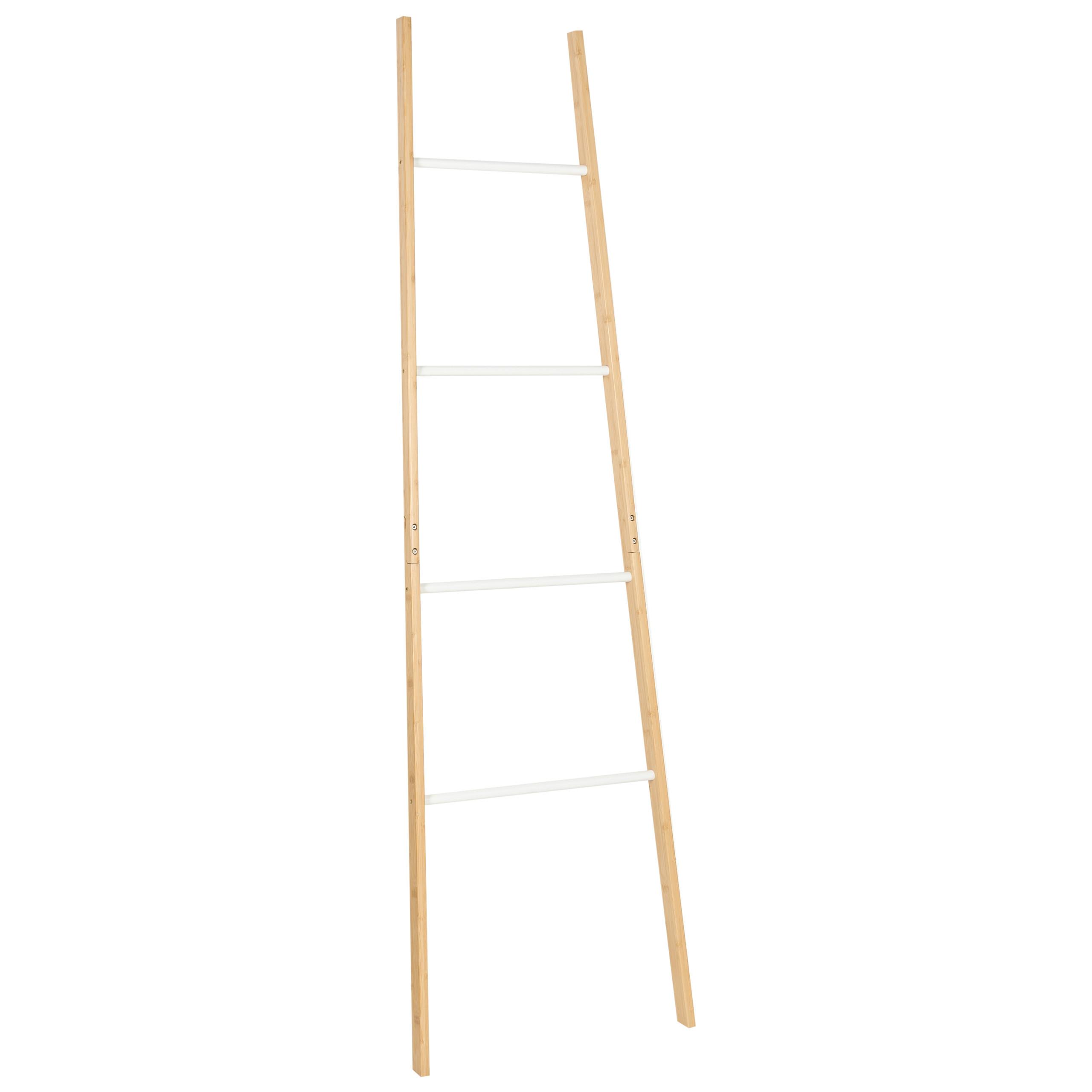 HANDTUCHSTÄNDER Bambus Hellbraun Otavalo - Braun/Weiß, Holz (51/178/2cm) - Beliani