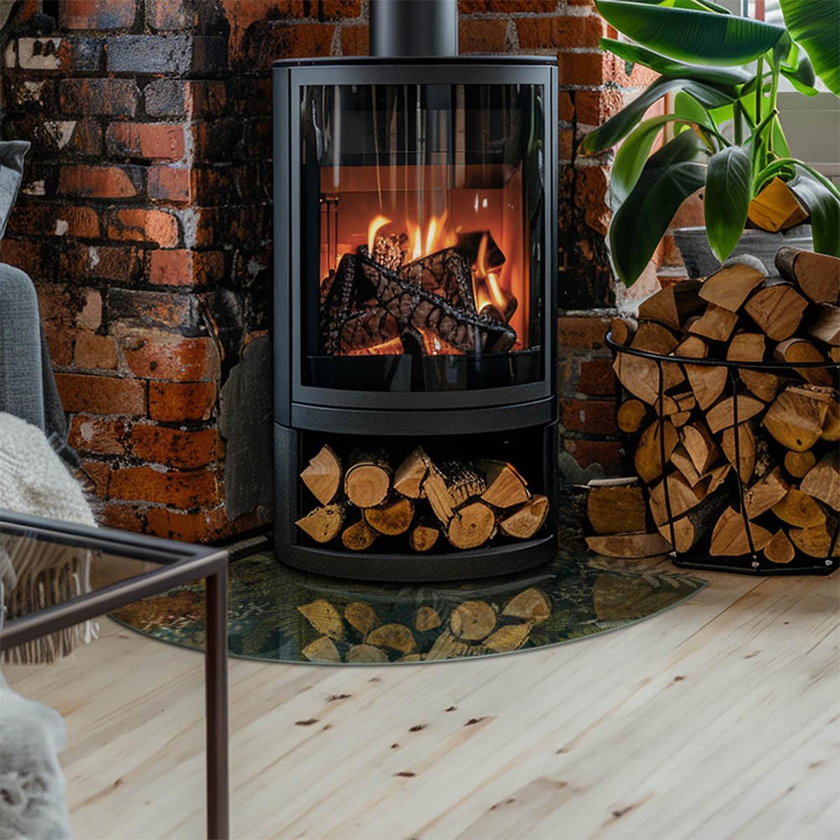 GLASPLATTE für Kamin 100x100 cm - Grün, Glas (100/100/0.4cm) - TULUP