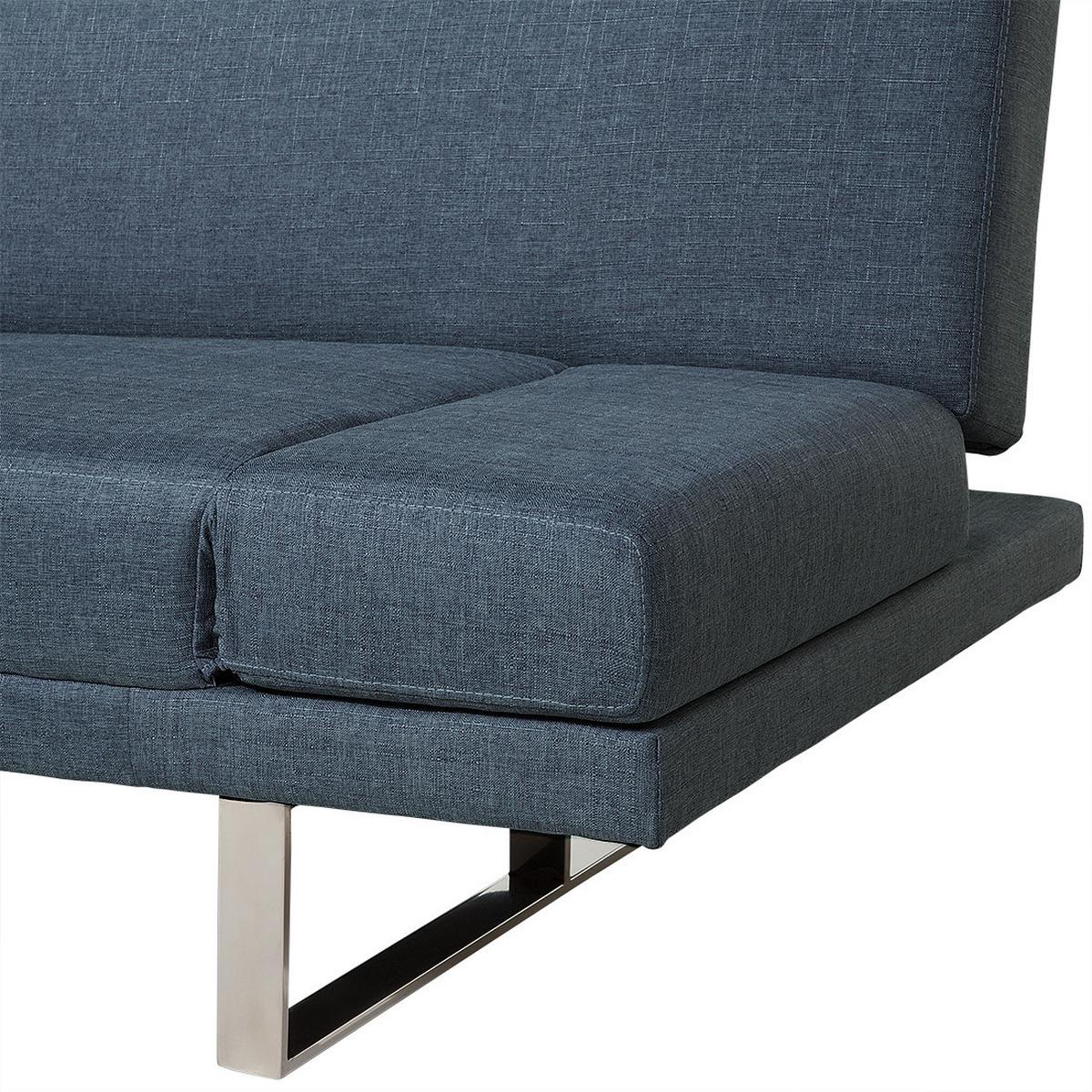 2-SITZER-SCHLAFSOFA Polyester Blau York - Dunkelblau, Textil (190/81/89cm) - Beliani