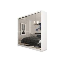 SCHWEBETÜRENSCHRANK FIORELLA 200/216/61 cm 2-türig mit Spiegel Weiß - Weiß, Holzwerkstoff (200/216/61cm) - MASSENO