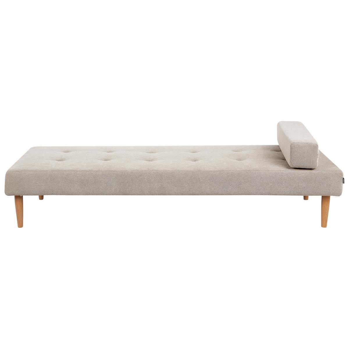 CHAISELONGUE Beige Niort - Beige/Braun, Textil (74/40/200cm) - Beliani