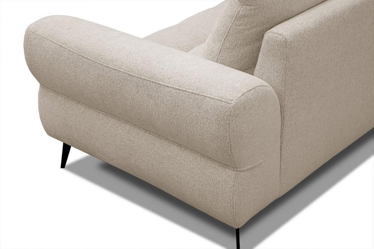 ECKSOFA SALVINI 4-Sitzer, ecru - Ecru/Schwarz, Holzwerkstoff/Textil (158/292cm) - Wozimo