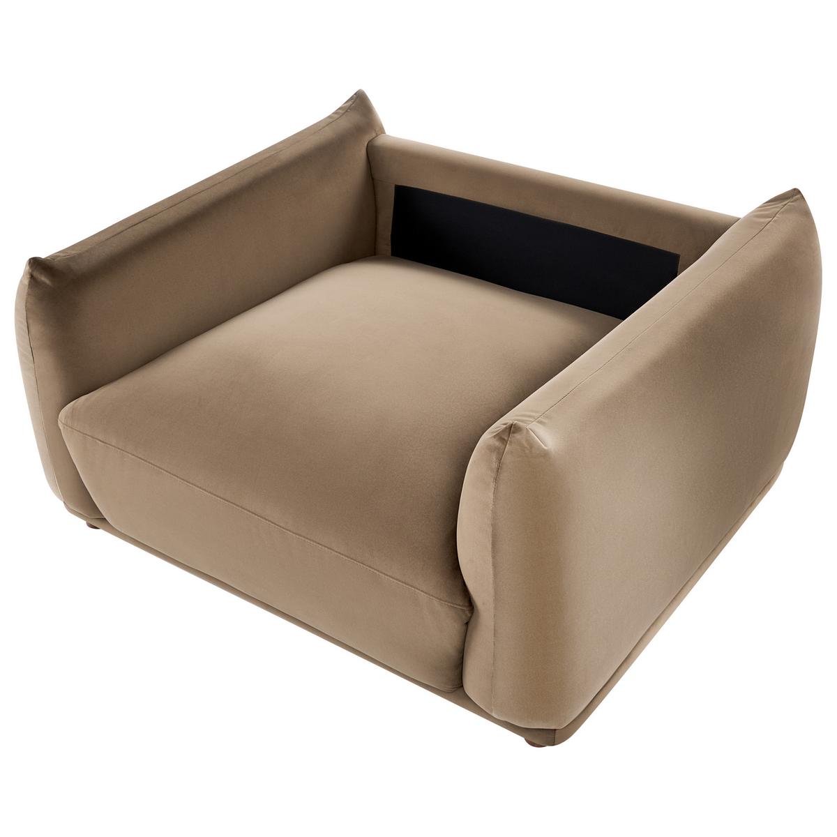 SESSEL Samtstoff Braun Jubek - Braun, Textil (120/81/104cm) - Beliani