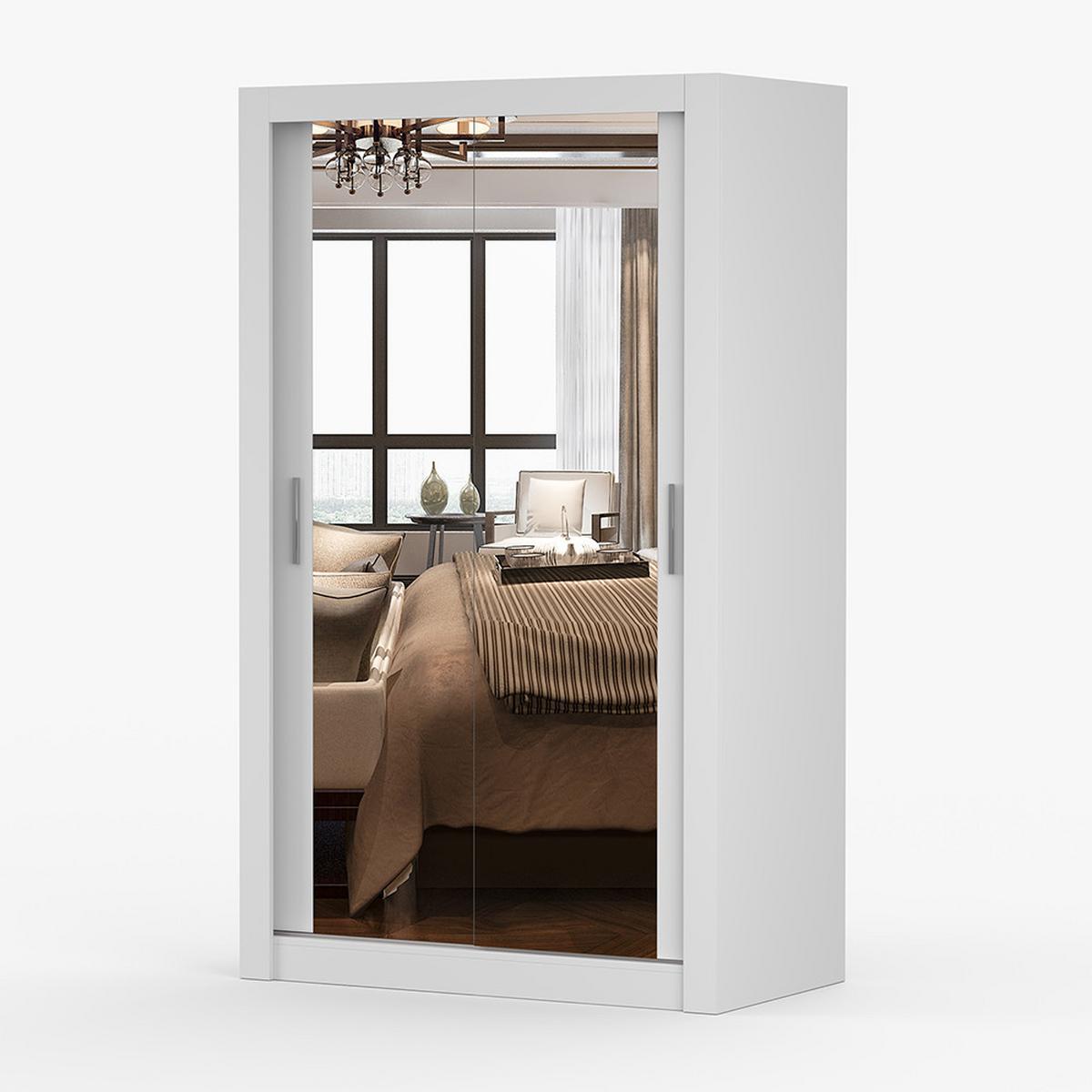 KLEIDERSCHRANK Milan 120 cm, 120/215/64, 2-türig, weiß - Weiß, Holzwerkstoff (120/215/64cm) - imoebel24
