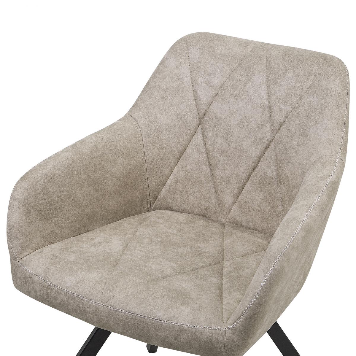 ESSZIMMERSTUHL 2er-Set Polsterbezug Beige Monee - Beige, Textil/Metall (48/78/50cm) - Beliani
