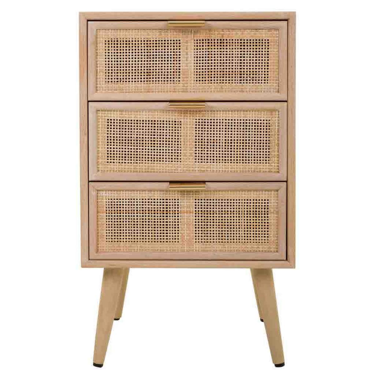 NACHTTISCH aus MDF und Gitter, braun, 42x37x71cm - Braun, Holzwerkstoff (42/36.5/71cm) - Wanderlust