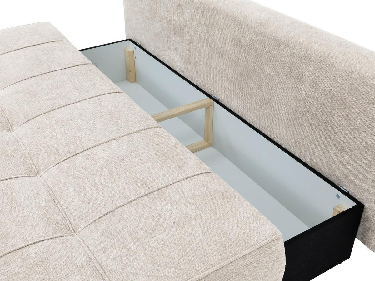 SCHLAFSOFA Lover - Beige/Schwarz, Holz/Kunststoff (202/95/95cm) - MIRJAN24