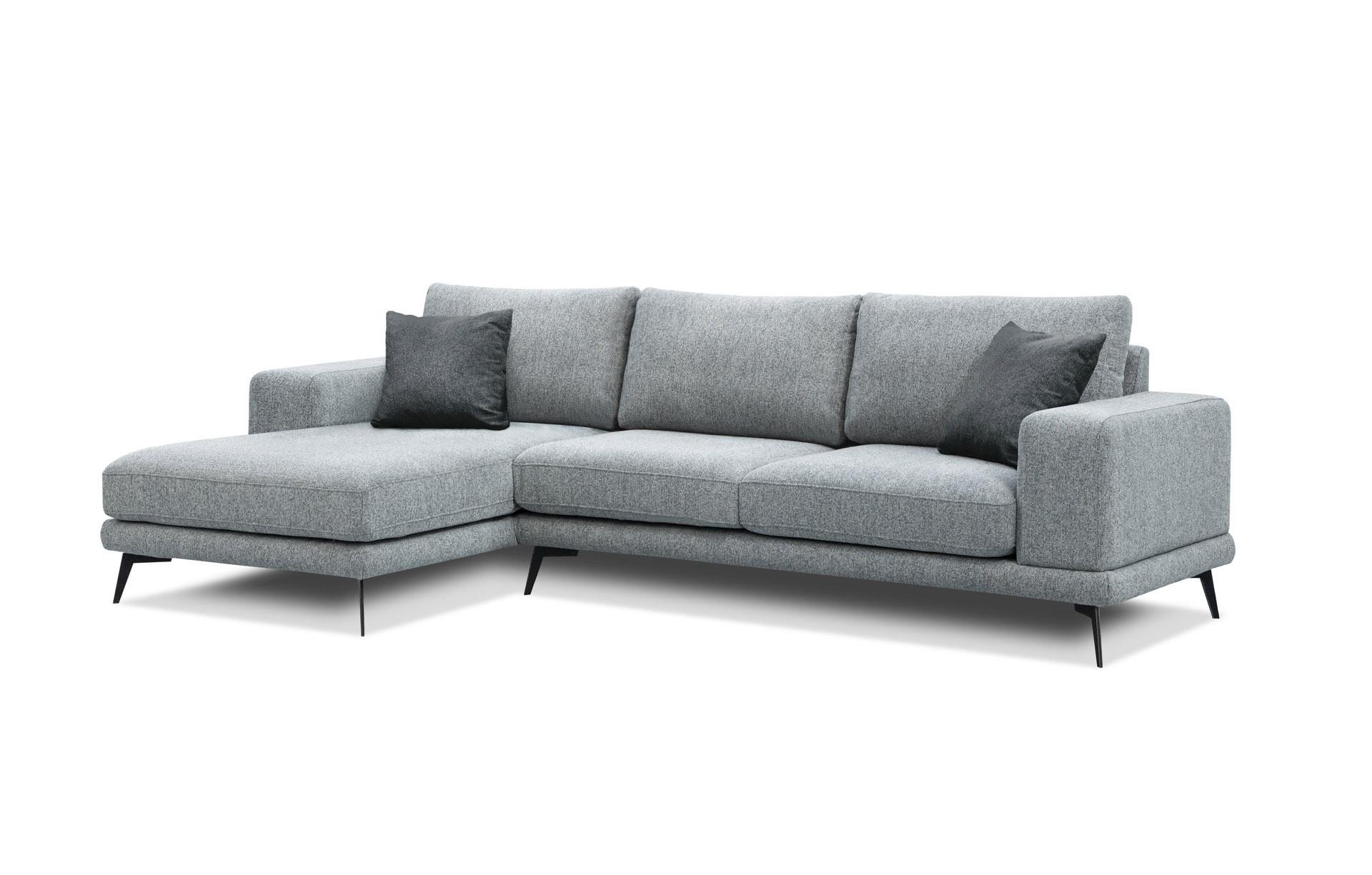 ECKSOFA MEDIOLANE 5-Sitzer, silberfarben - Silberfarben, Holzwerkstoff/Textil (158/282cm) - Wozimo