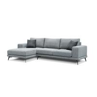 ECKSOFA MEDIOLANE 5-Sitzer, silberfarben - Silberfarben, Holzwerkstoff/Textil (158/282cm) - Wozimo