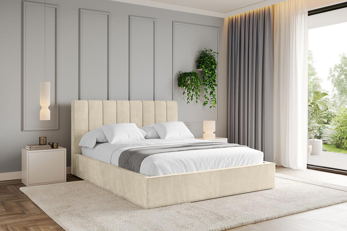POLSTERBETT mit Bettkasten und Lattenrost, Bett mit Matratze H3/H4 - STERA 160x200 Beige - Cappuccino, Holzwerkstoff/Textil (160/200cm) - ALTDECOR