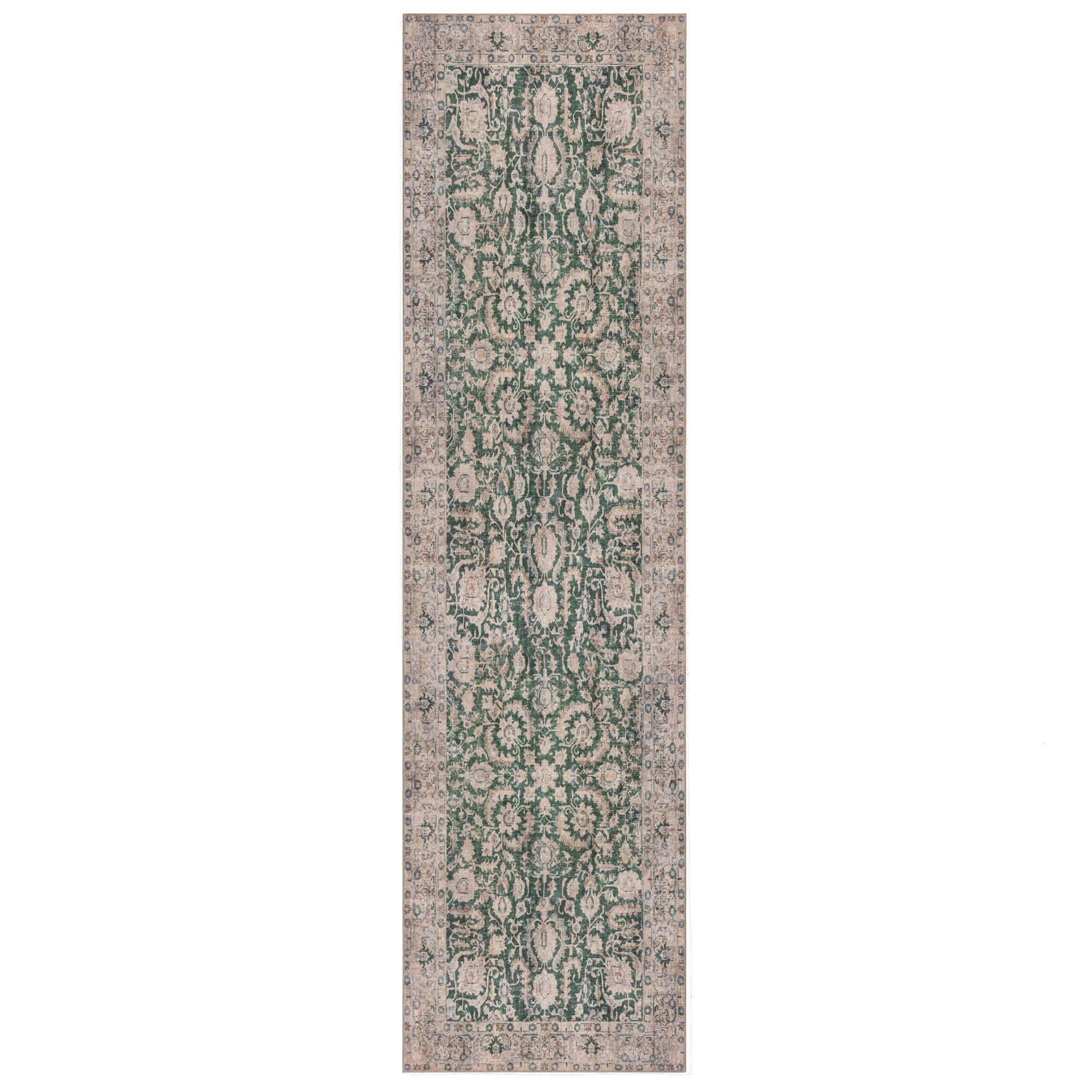 TEPPICH Waschbar HURST, orientalisch, Grün, 60 x 230 cm - Grün, Textil (60/230cm) - KADIMA DESIGN