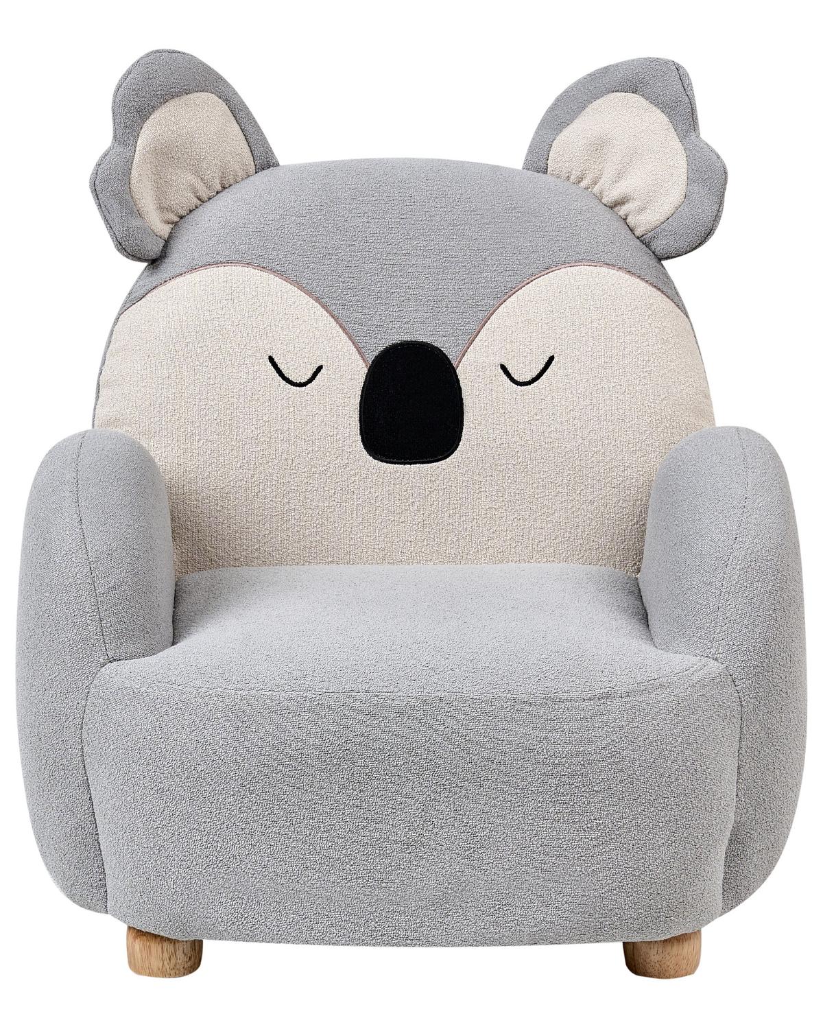 KINDERSESSEL Grau Hervik - Weiß/Braun, Textil (55/63/49cm) - Beliani