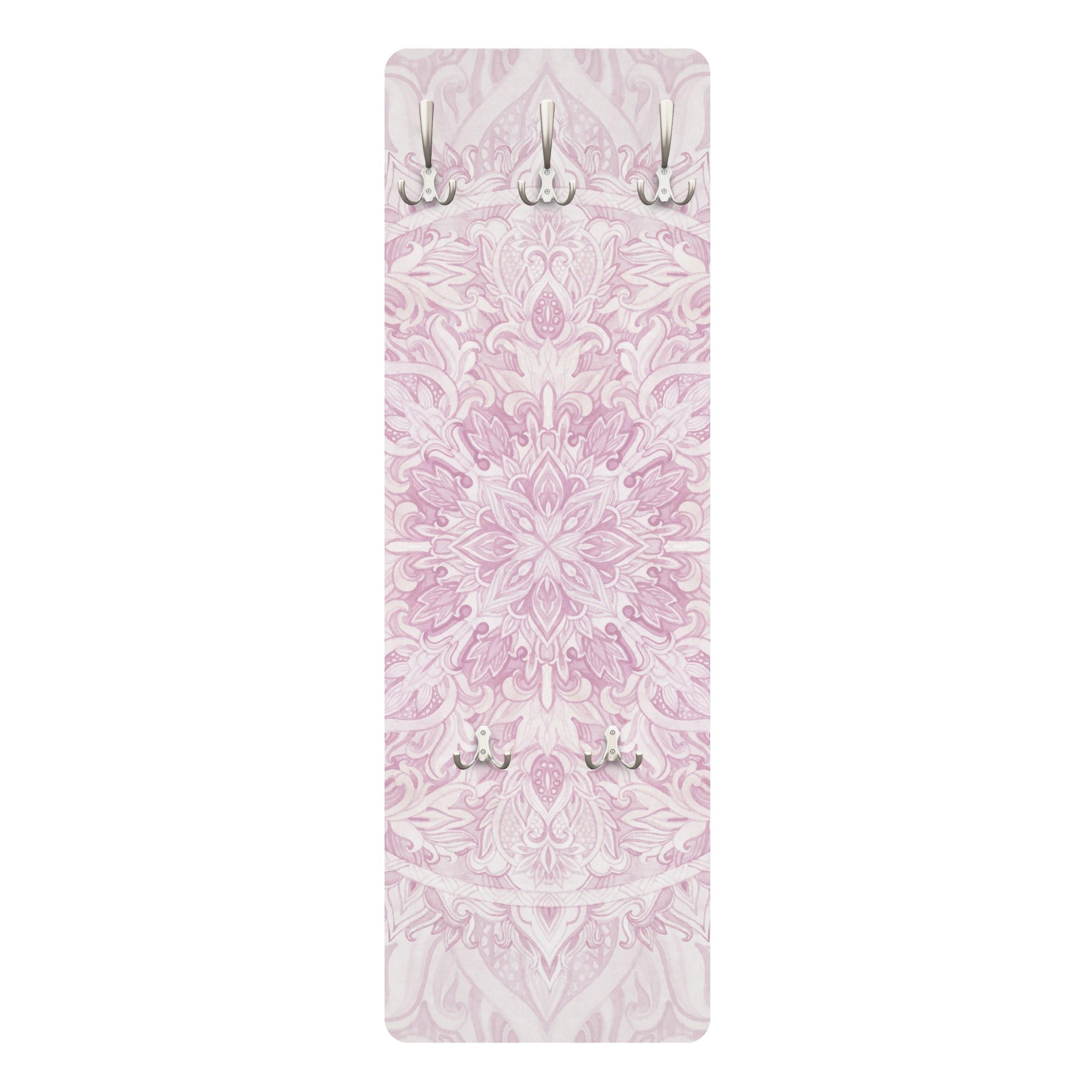 WANDGARDEROBE - Mandala Aquarell Ornament Rosa 34/105 cm - Rosa, Holzwerkstoff (34/105/1.6cm) - Bilderwelten