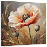 WANDBILD mohnblumen wie gemalt - Beige, Textil (40/40cm) - Feeby