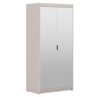 DREHTÜRENSCHRANK Elena mit 2 Türen und 2 Spiegel, 90 cm, Sandbeige - Sandfarben, Holzwerkstoff (90/190/53cm) - Beautysofa