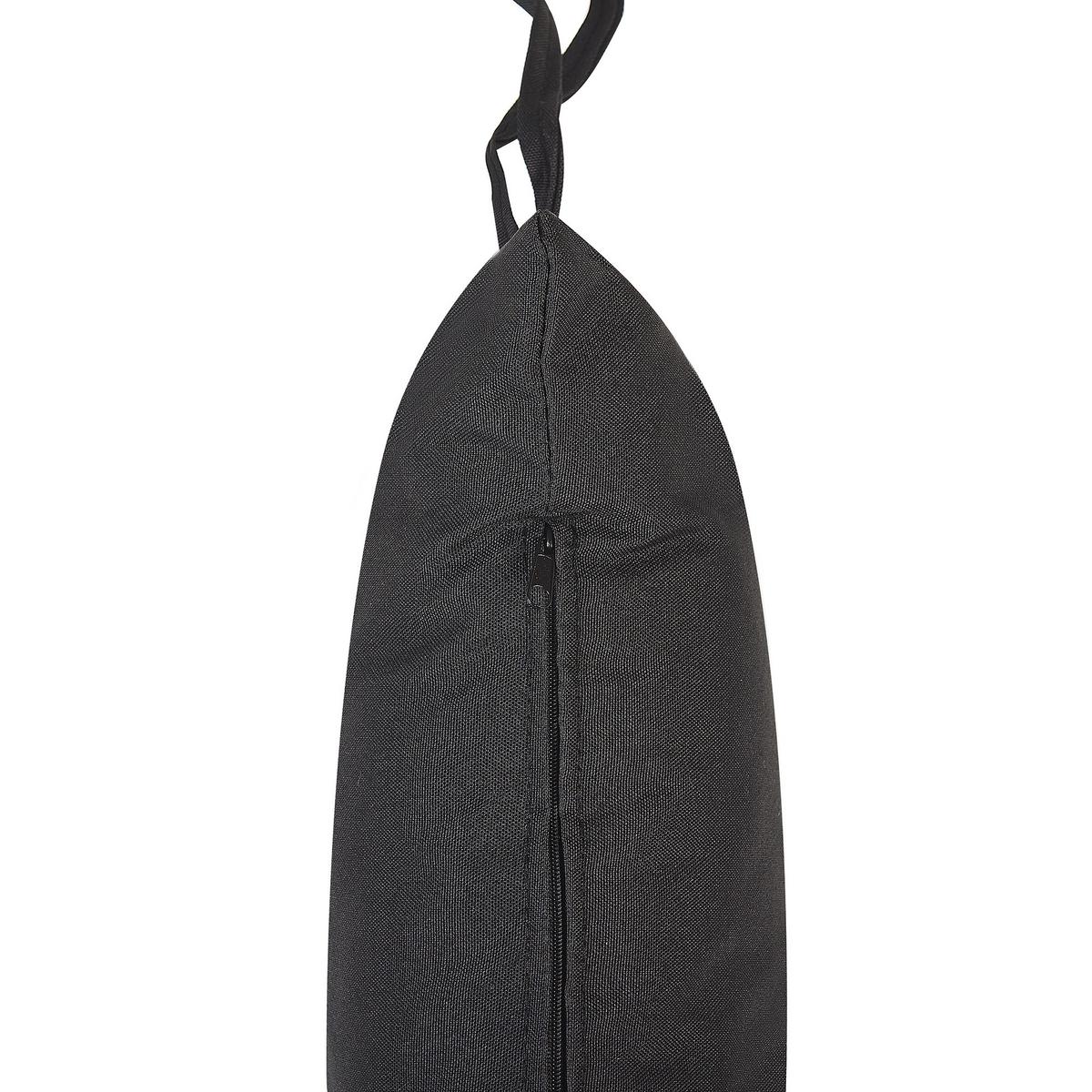 HÄNGESESSEL mit Gestell PE Rattan schwarz 97 cm Tollo - Schwarz, Kunststoff (106/199/97cm) - Beliani