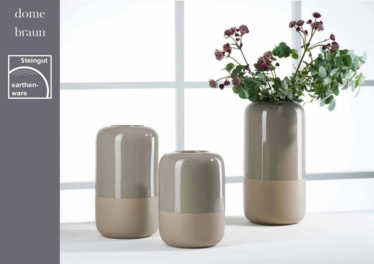 VASE Dome Braun 20 cm - Braun, Keramik (20cm) - Ritzenhoff Breker