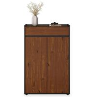 SCHUHSCHRANK TILO schwarz/Kastanie - Kastanienfarben/Schwarz, Holz (74/114/35cm) - IDIMEX