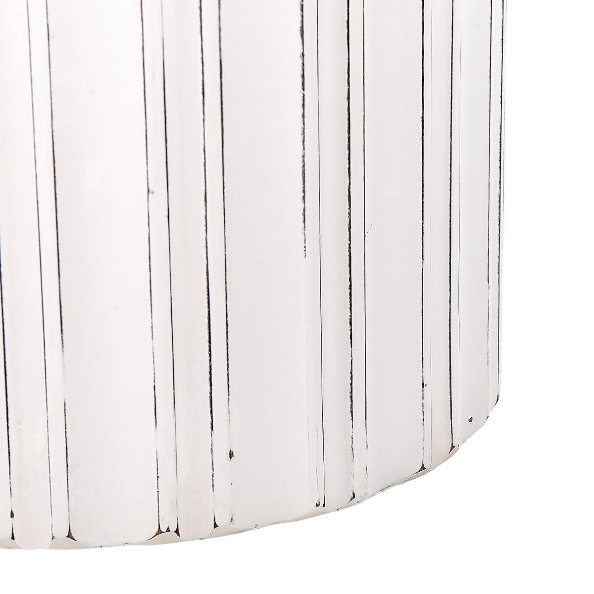 BEISTELLTISCH weiß rund zylindrisch 45 cm Deuli - Weiß, Holzwerkstoff (45/45/55cm) - Beliani