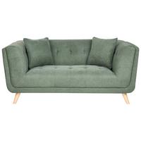 2-SITZER-SOFA Stoff Grün Habo - Hellbraun, Textil (176/78/72cm) - Beliani