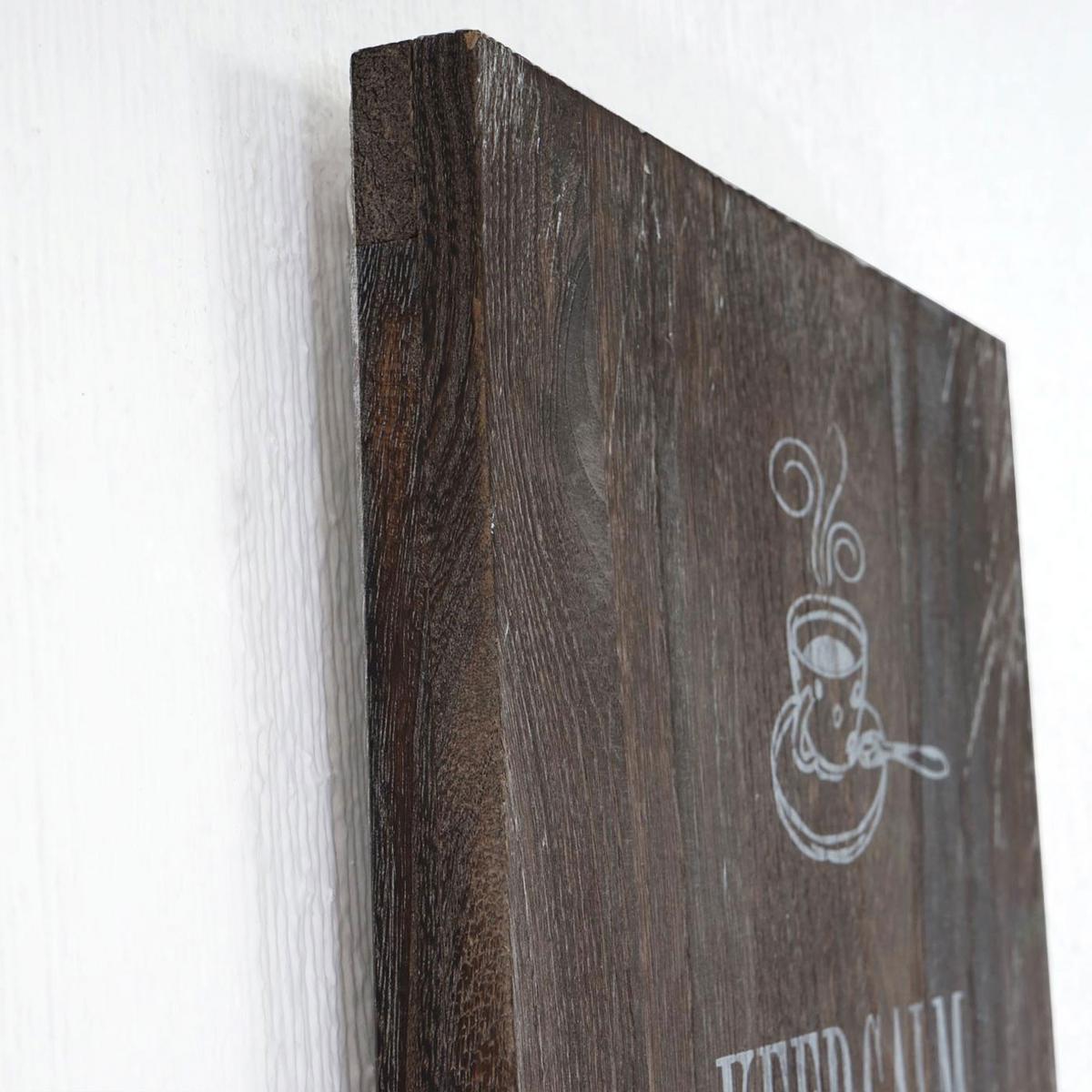 WANDSCHILD KEEP CALM SHABBY-LOOK Dunkelbraun - Dunkelbraun, Holz (31/41/2cm) - MCW