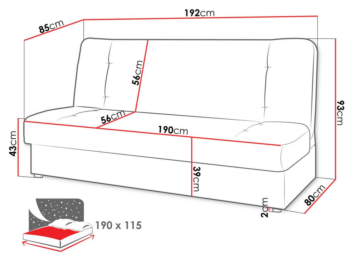 SCHLAFSOFA Zelka - Grau, Holz/Kunststoff (192/93/85cm) - MIRJAN24