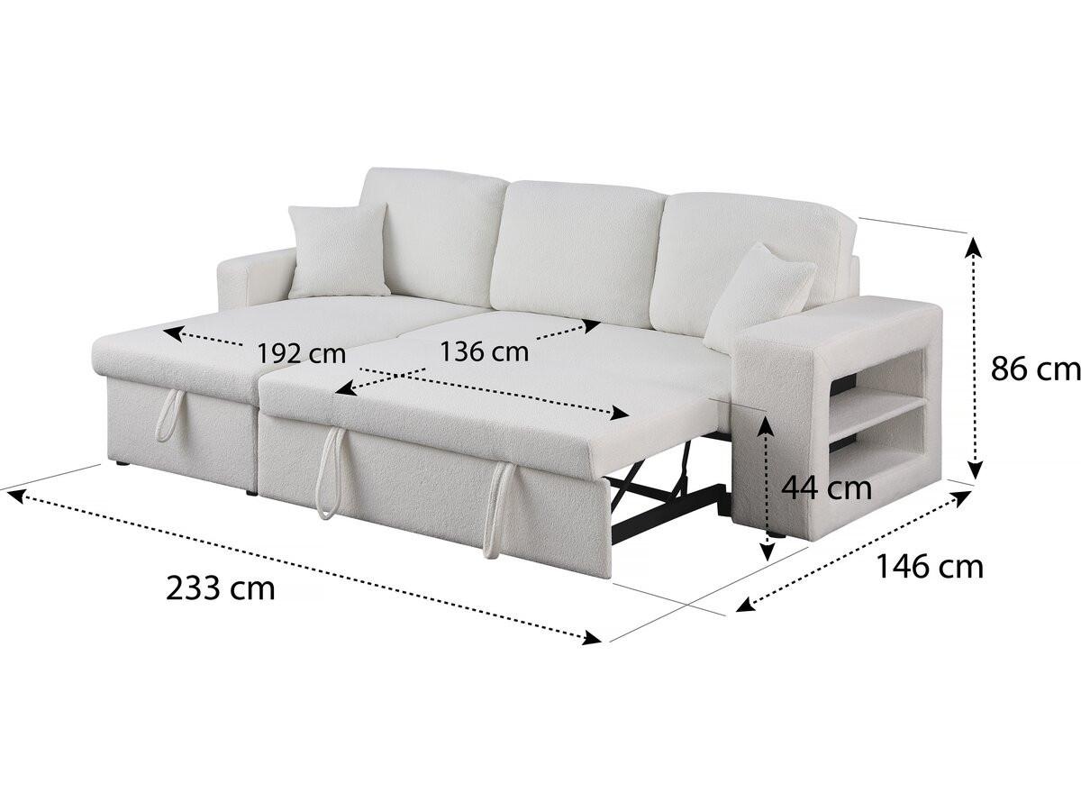 ECKSOFA axel weiss - Weiß, Textil (146/233cm) - Habitat Garten