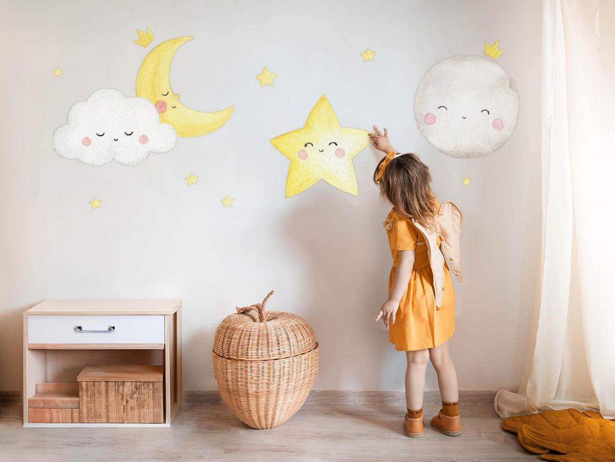 WANDAUFKLEBER 100x182cm - Nachthimmel - Multicolor, Kunststoff (100/182/0.1cm) - Wallfluent