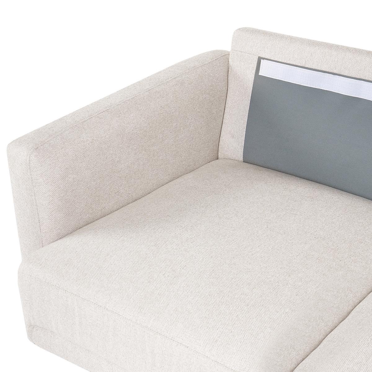 ECKSOFA 4-Sitzer Stoff Hellbeige linksseitig Breda - Beige/Schwarz, Textil (210/200cm) - Beliani
