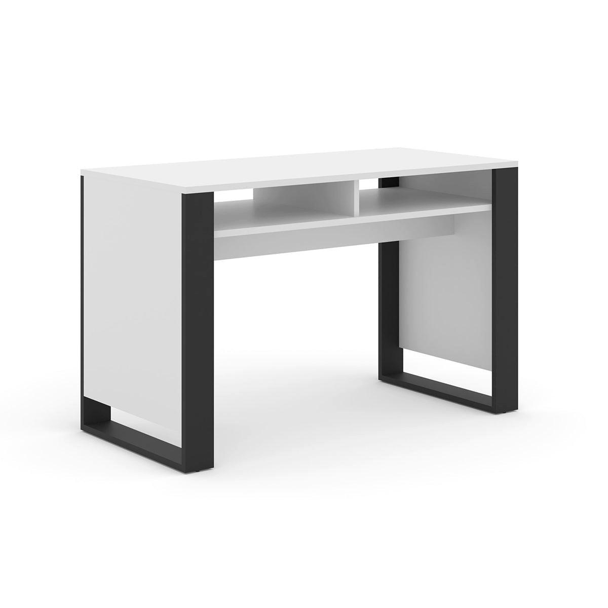 SCHREIBTISCH Gani Weiß und Mattschwarz - Weiß, Holzwerkstoff (120/55/75cm) - Petits-meubles