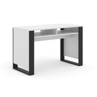 SCHREIBTISCH Gani Weiß und Mattschwarz - Weiß, Holzwerkstoff (120/55/75cm) - Petits-meubles