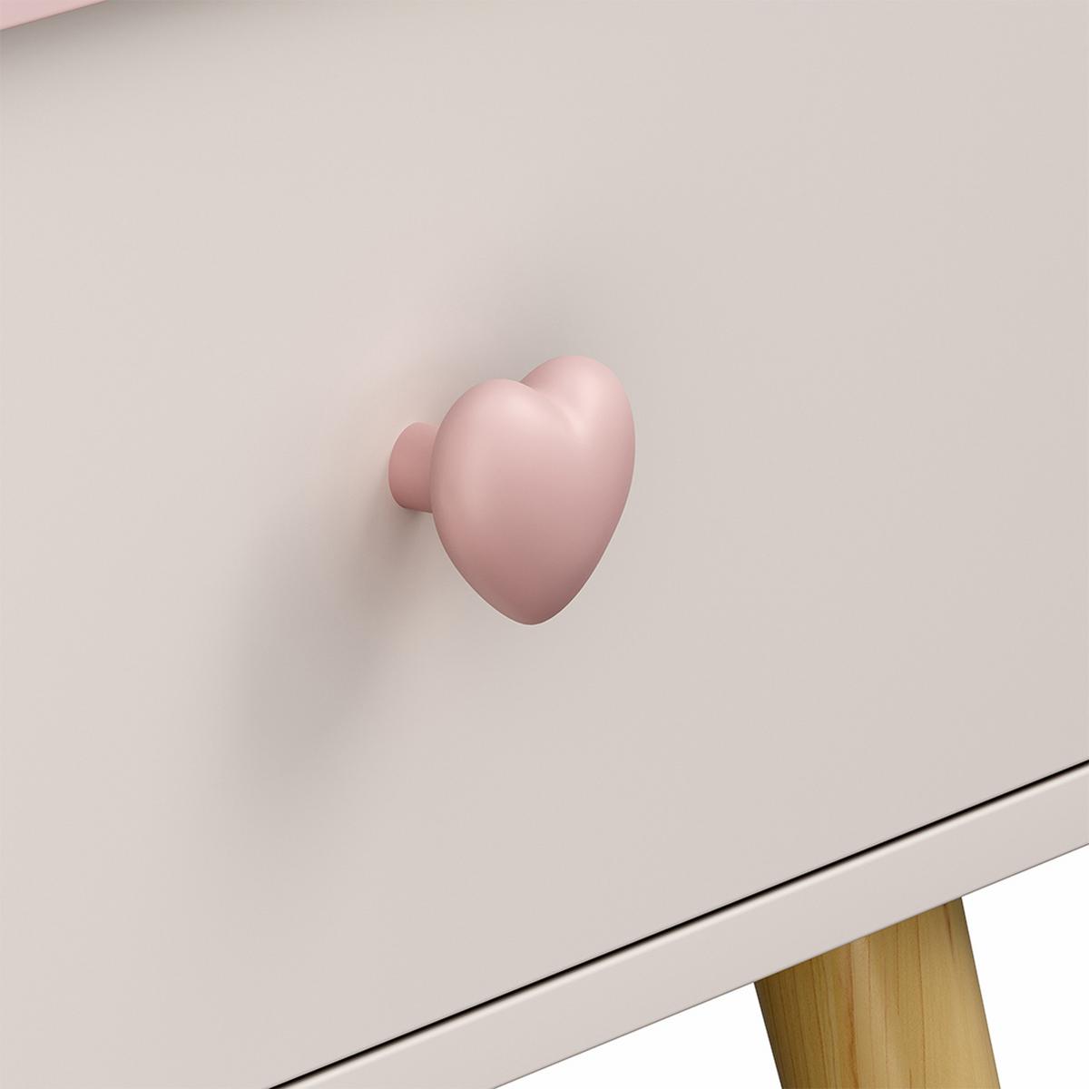KINDERNACHTTISCH Sandnes - Rosa/Weiß, Holz/Holzwerkstoff (38/31/30cm) - [en.casa]