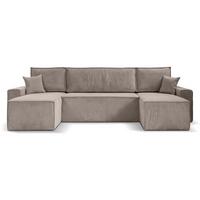 WOHNLANDSCHAFT Hektor U mit Schlaffunktion, 318 cm, cappuccino - Schwarz/Cappuccino, Kunststoff/Textil (318/94/152cm) - Beautysofa