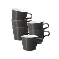 CAPPUCCINO-/TEETASSEN No Limits Moments weiß-grau 0,26 l 6er Set - Weiß/Grau, Keramik (0.26L) - Seltmann Weiden