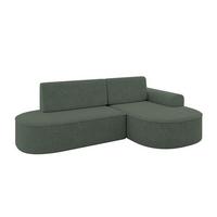 ECKSOFA mit Schlaffunktion und Bettkasten Ottomane Rechts MARI-L1-S - 283x167x73 cm Grün Tissu - Schwarz/Grün, Holzwerkstoff/Kunststoff (167/283cm) - ALTDECOR