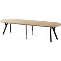 ESSTISCH Twixy XXL groß rund oval ausziehbar, Eiche Hell Braun 100-300/100/76 cm - Schwarz/Sonoma Eiche, Holz/Holzwerkstoff (100/300/76cm) - WFL GROUP