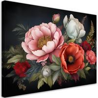 WANDBILD blumenstrauß farbig - Multicolor, Textil (60/40cm) - Feeby
